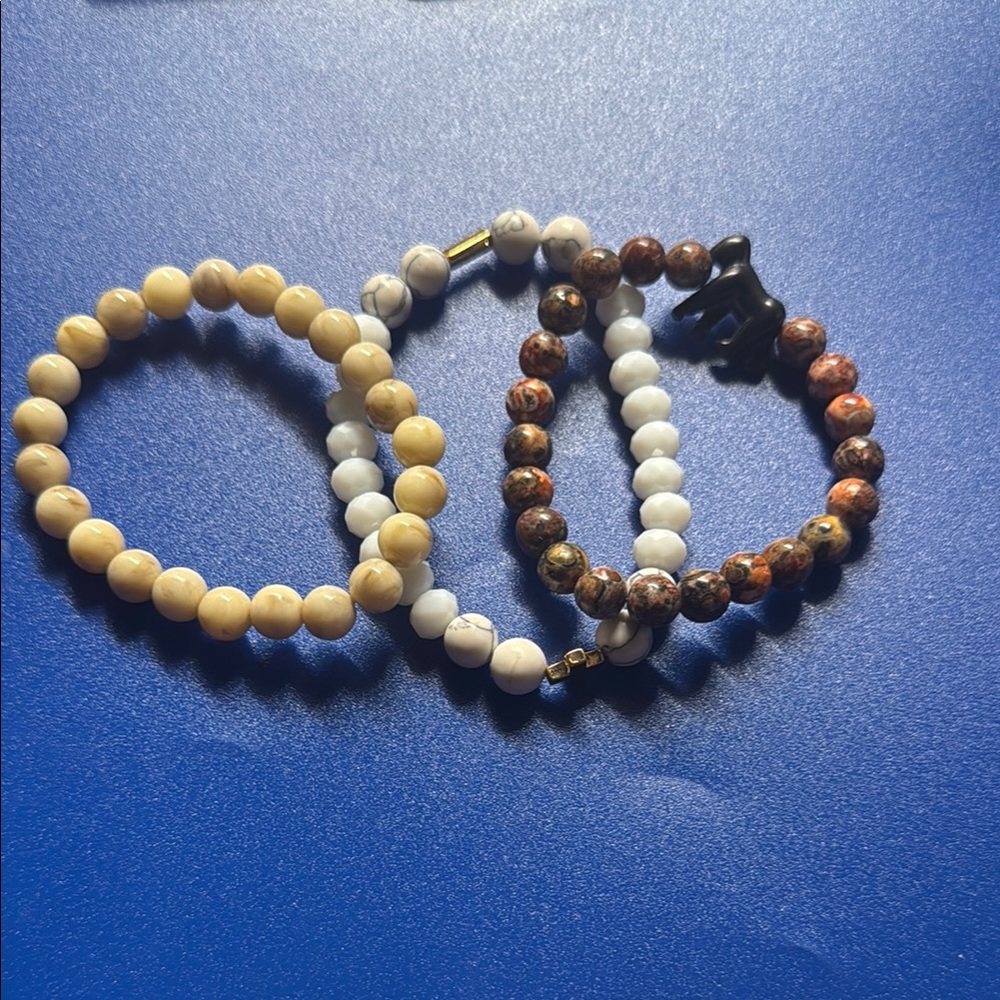 Nordstrom Cream and White Beaded Bracelet Collection